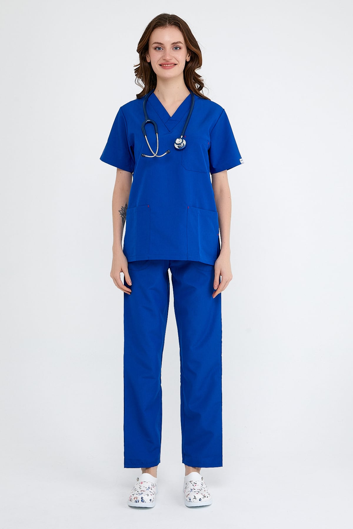 Royal blue scrub set produced by TB Uniform