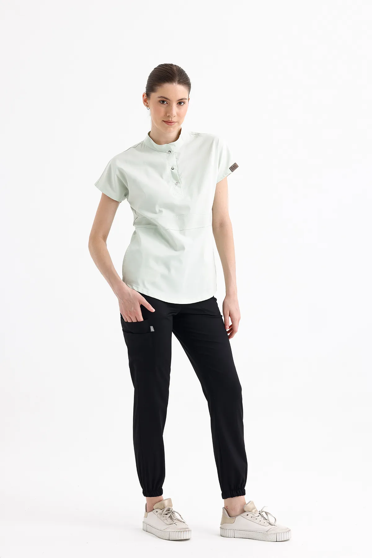 Tuniek-set met opstaande kraag — mintgroen — MD-2196-MNT