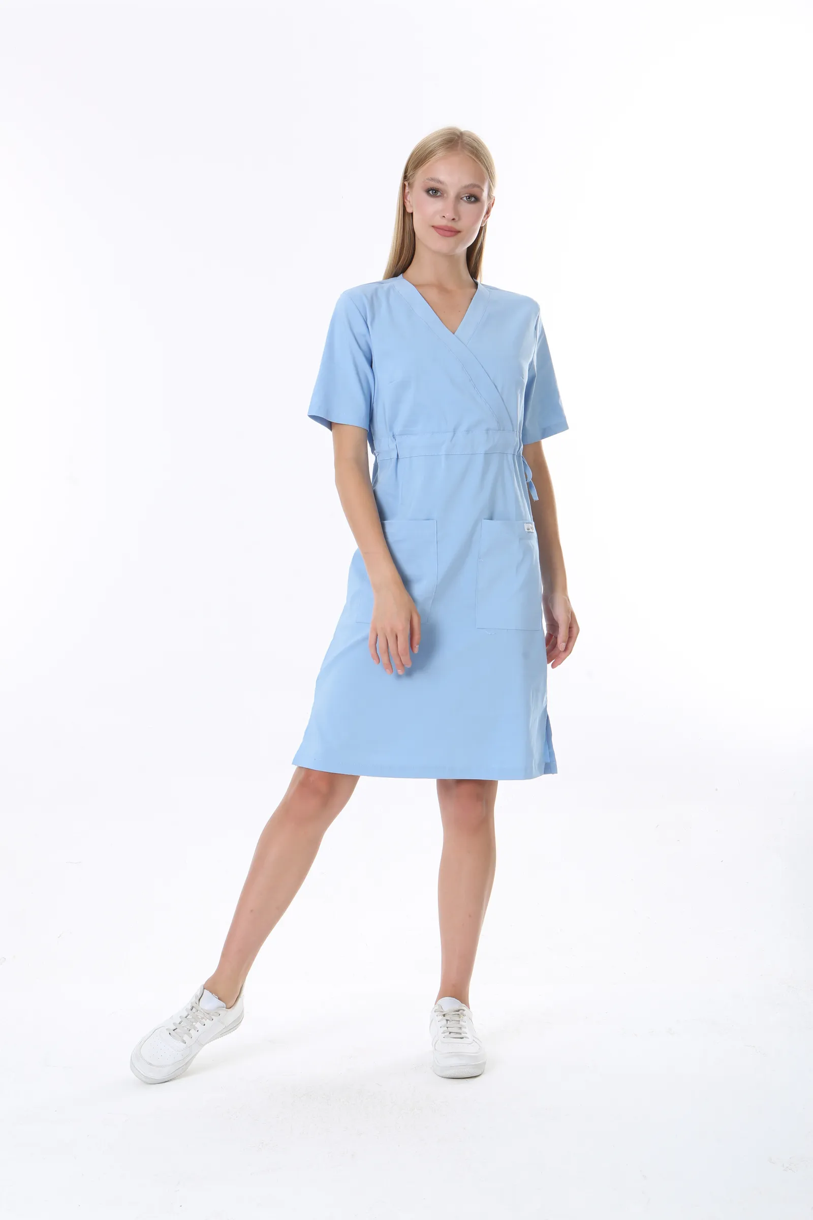 Abito sanitario a portafoglio — azzurro — MD-2420-LBL2