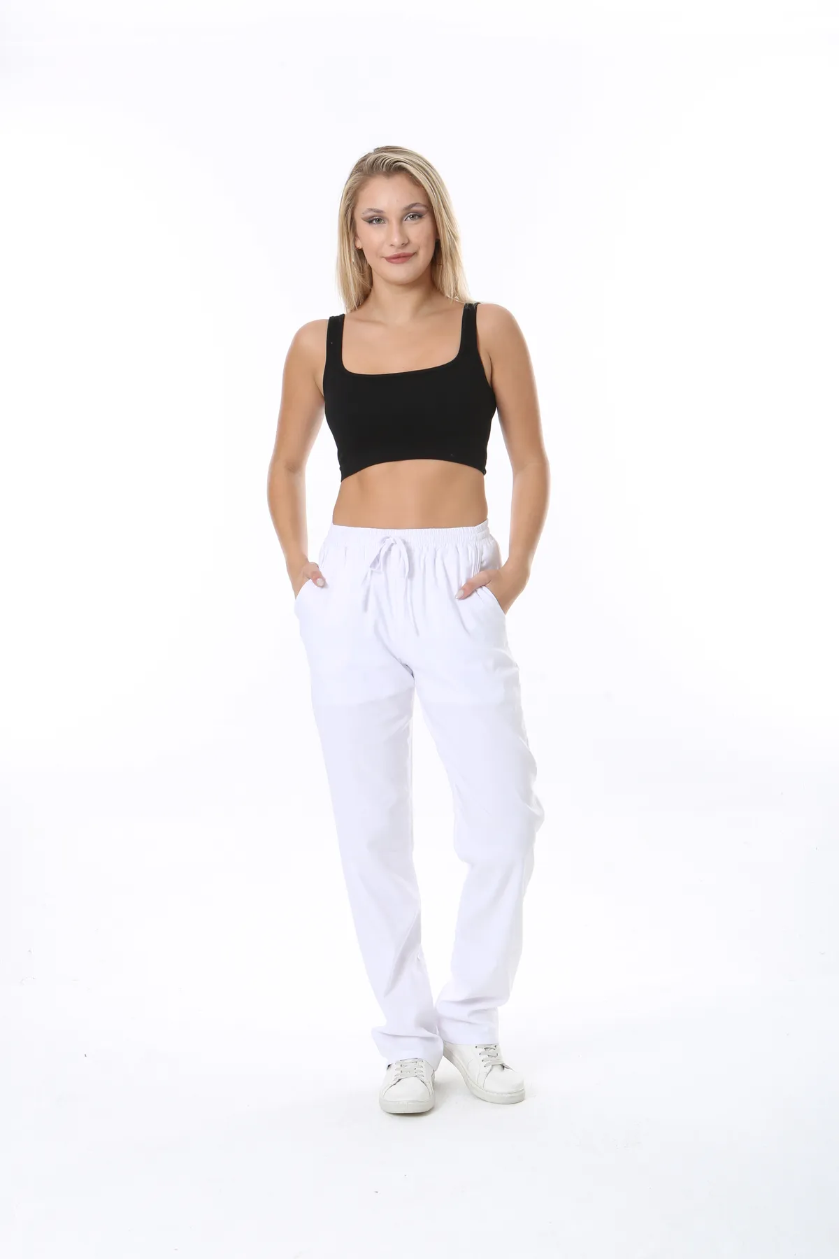 wit Scrubbroek — wit — model MD-2240-WHT2, view 1