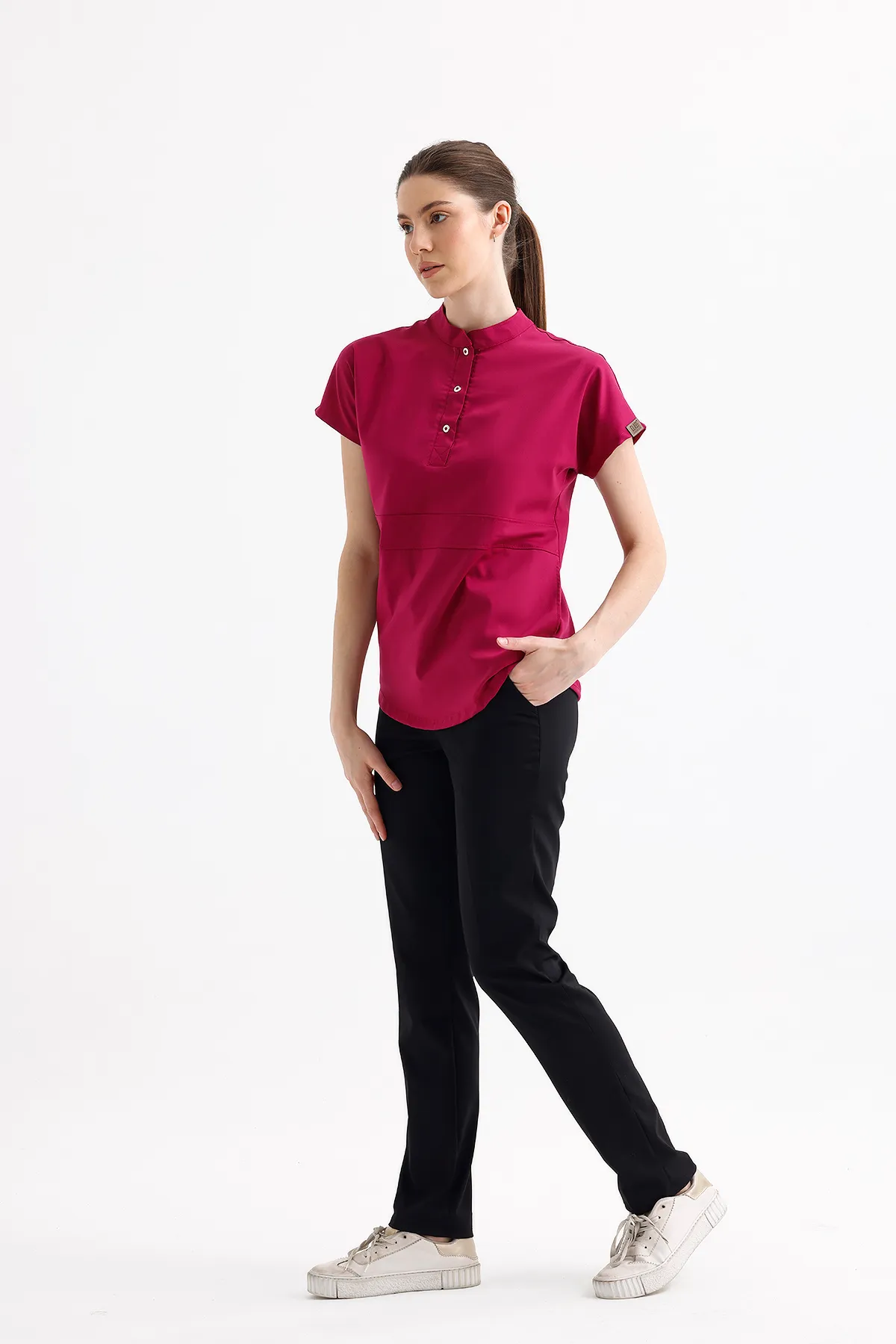 Red Scrub Top — Red — model MD-2230-RED, view 1