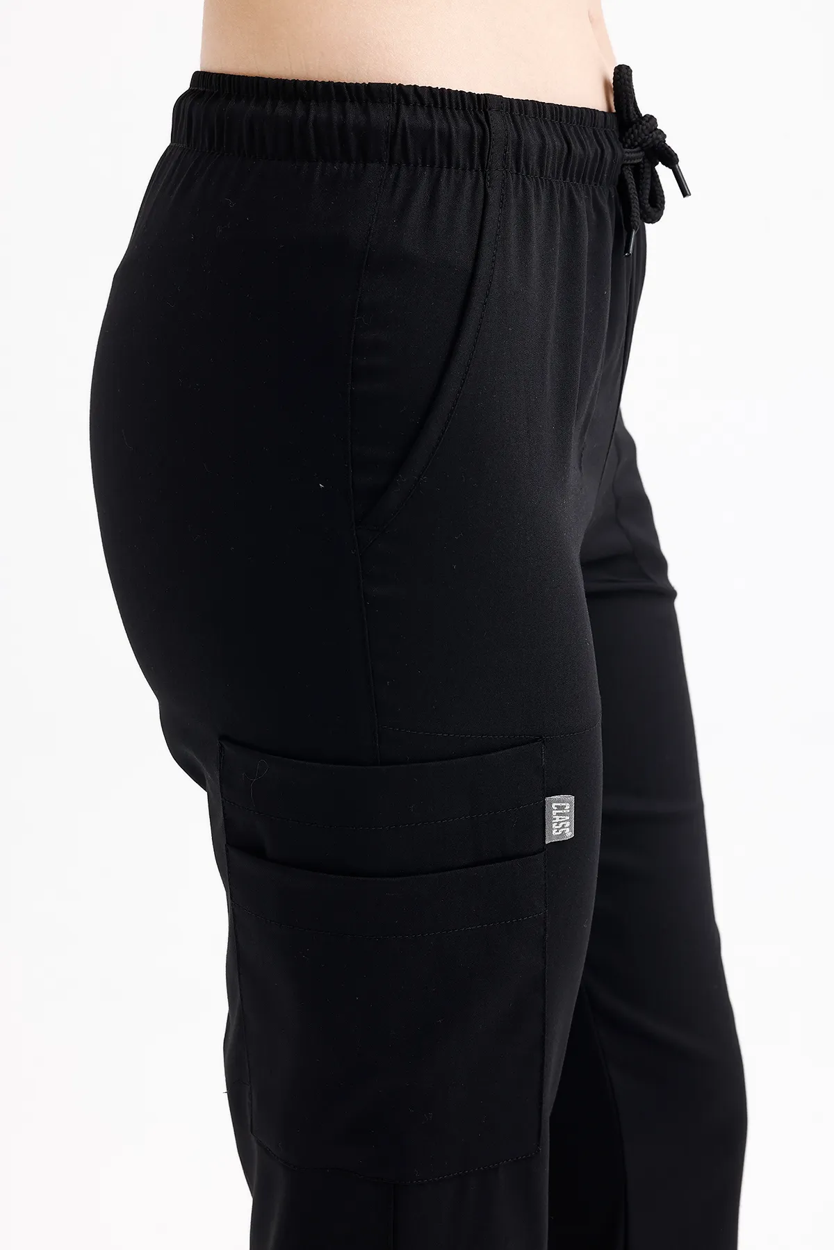 Black V-Neck Scrub Set — Black — model MD-2204-BLK9, view 1