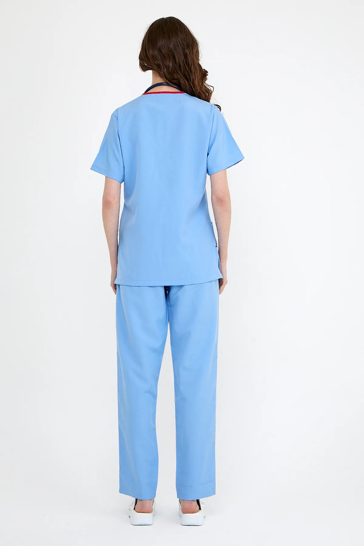 Light Blue V-Neck Scrub Set — Light Blue — model MD-2204-LBL3, view 1