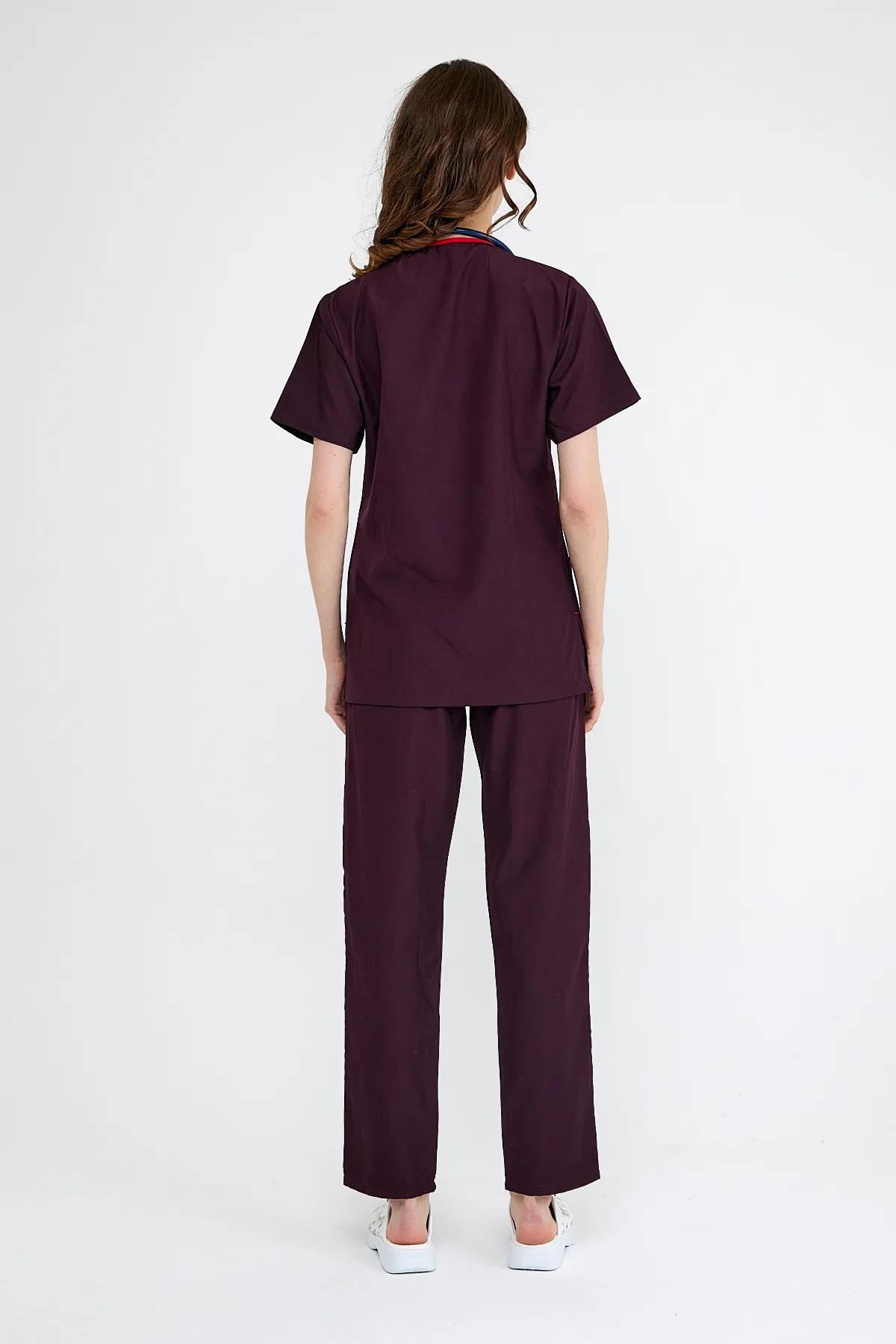 Plum V-Neck Scrub Set — Plum — model MD-2204-PLM, view 1