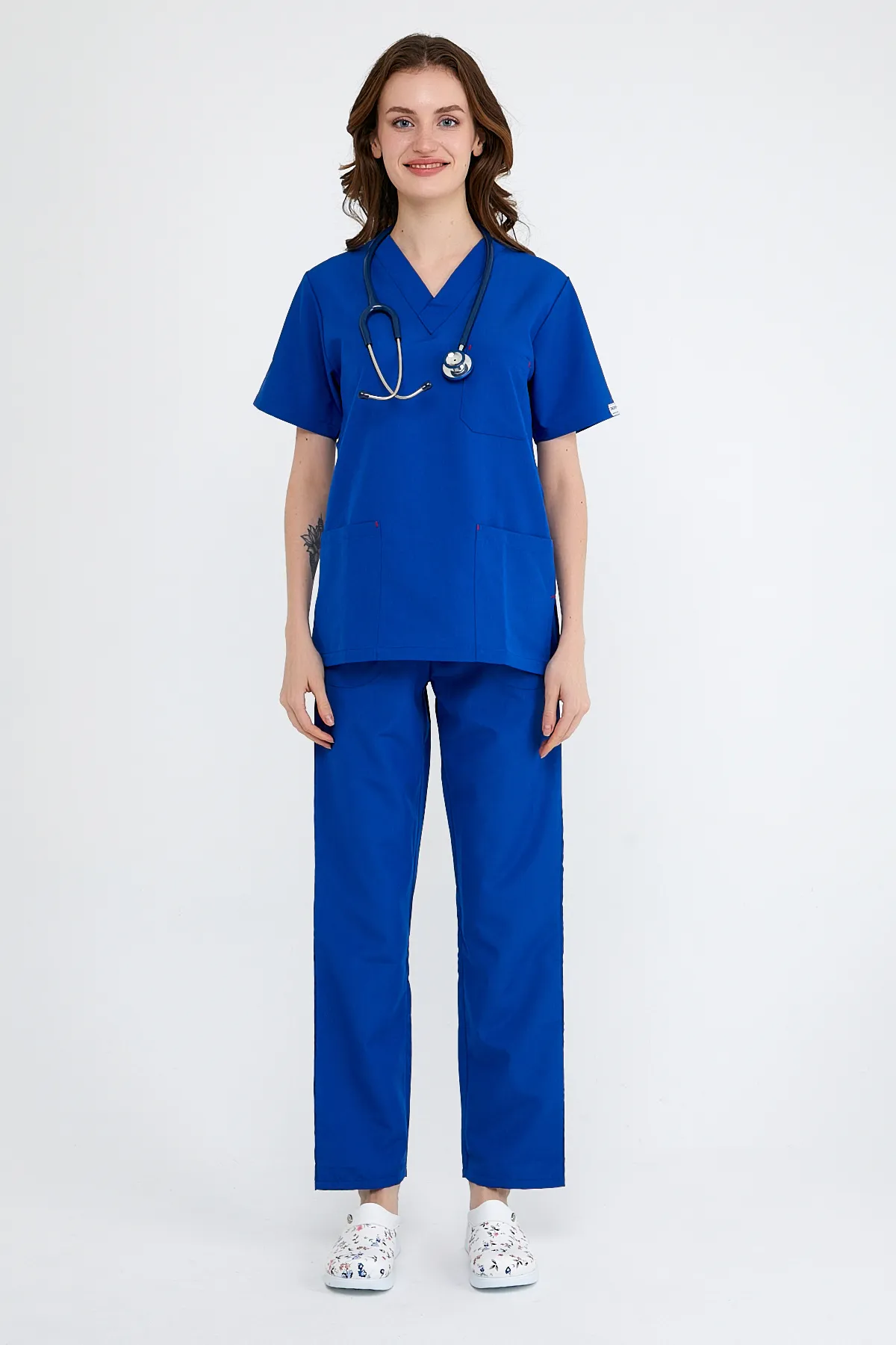 Royal Blue V-Neck Scrub Set — Royal Blue — model MD-2204-ROY2, view 1