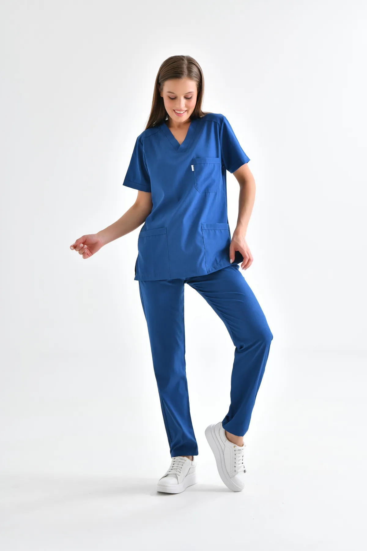 Royal Blue V-Neck Scrub Set — Royal Blue — model MD-2204-ROY, view 1