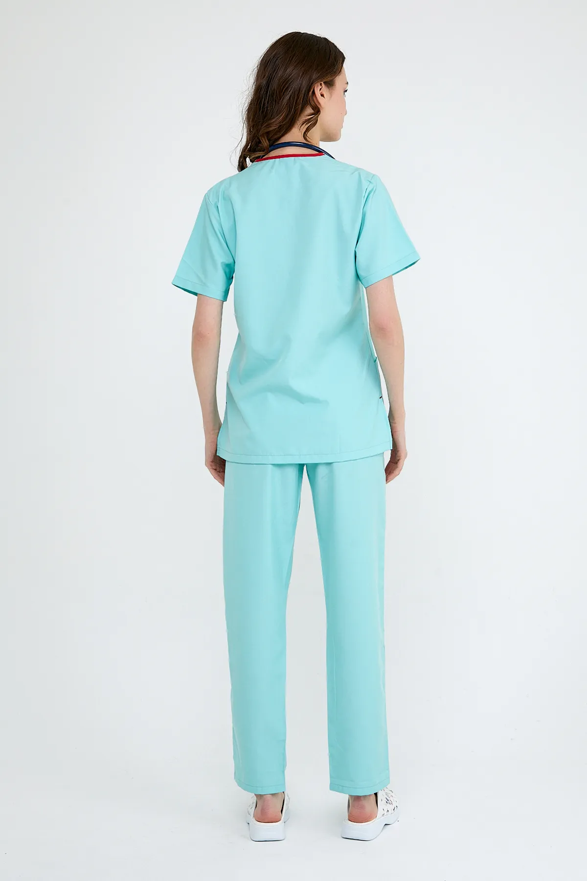 Turquoise V-Neck Scrub Set — Turquoise — model MD-2204-TRQ, view 1