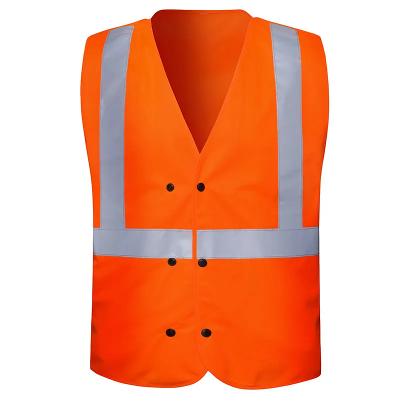 Snap-Front Hi-Vis Vest — workwear reference WW-1007, view 1
