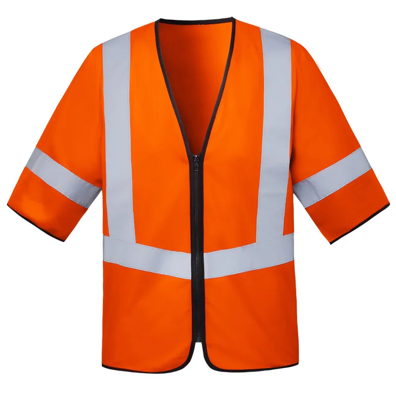 Hi-vis-shirt met korte mouwen en rits — WW-1009