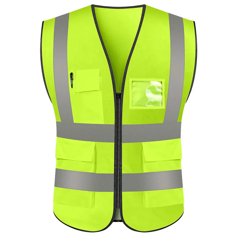 Multi-Pocket Hi-Vis Zip Vest — workwear reference WW-1019, view 1