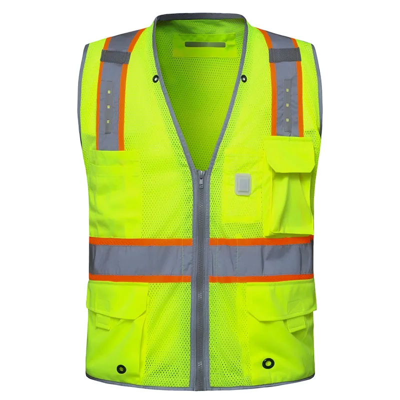 Landmetersvest van mesh met LED-verlichting — WW-1040
