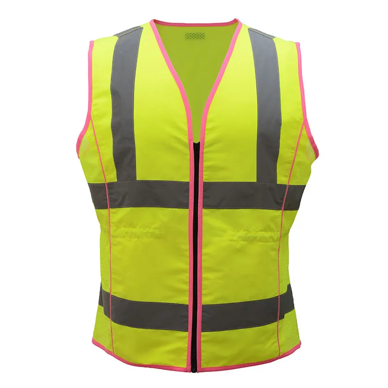 Hi-vis-vest met rits en vier reflecterende banden — WW-1042