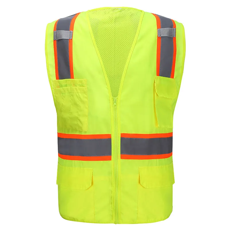 Warnweste aus Netzgewebe mit Klappentaschen — workwear reference WW-1056, view 1