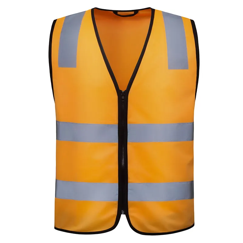 Yellow Zip-Front Reflective Vest — workwear reference WW-1071, view 1