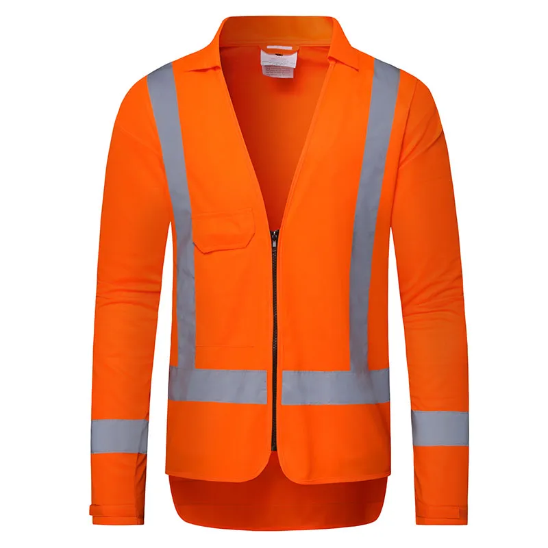 Hi-vis hesje met lange mouwen en borstzak — WW-1085