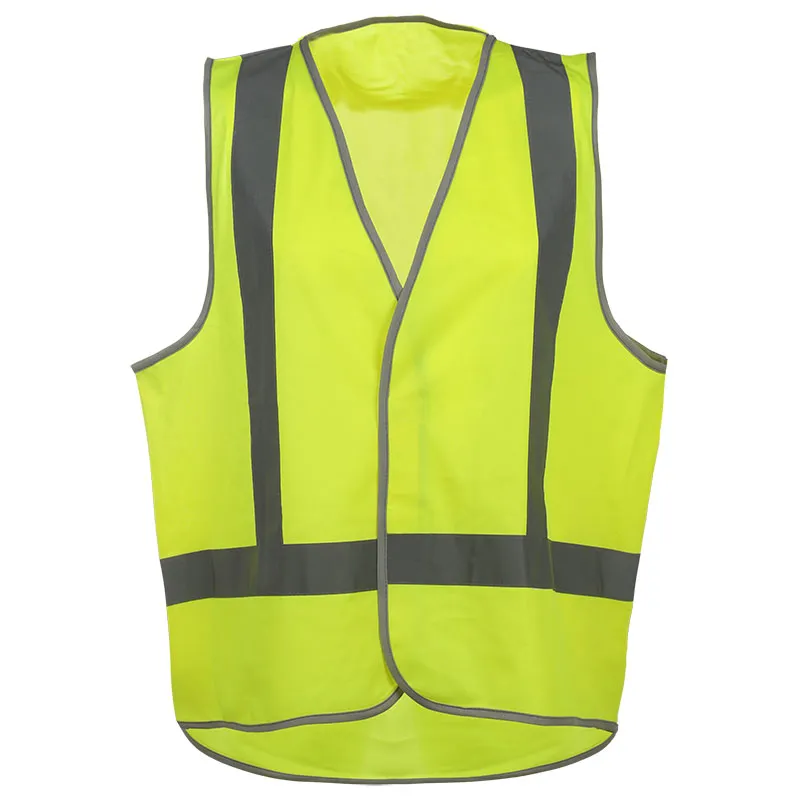 Fluorescent Yellow Hi-Vis Vest, Hook-and-Loop — workwear reference WW-1087, view 1