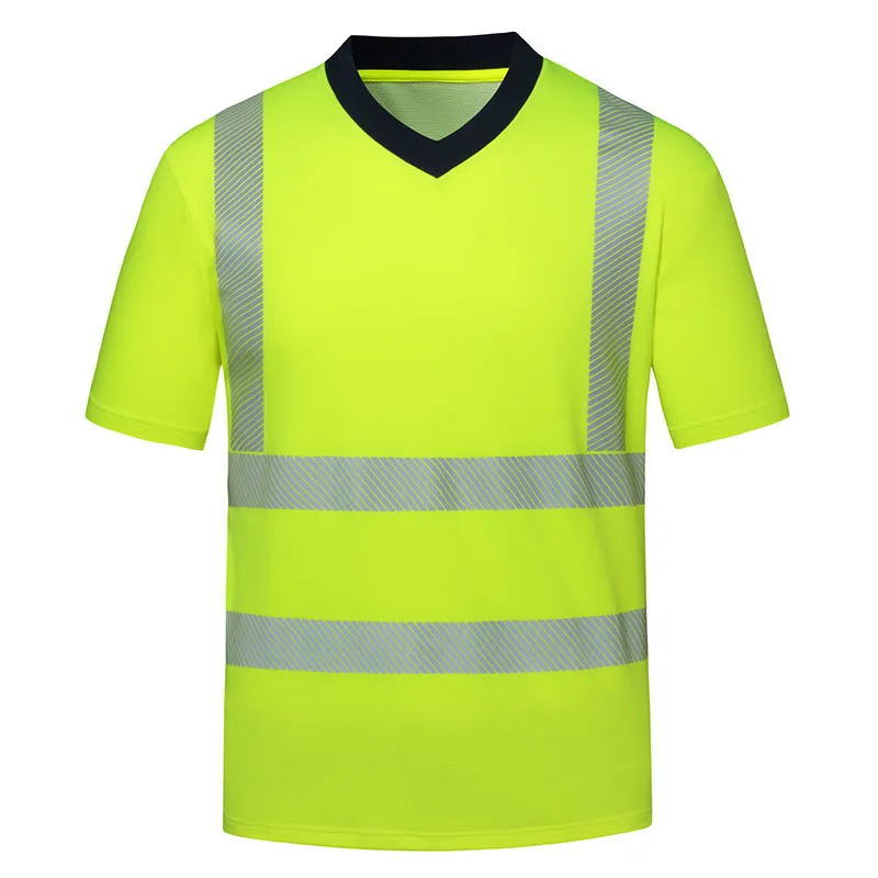 Reflexné tričko so šikmo segmentovanou páskou — workwear reference WW-1099, view 1