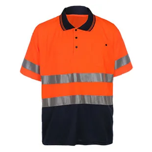 Çift Renkli Yüksek Görünürlüklü Kısa Kollu Polo — WW-1124