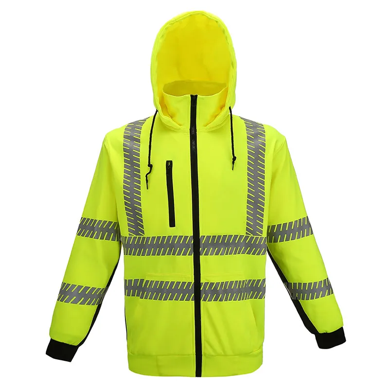 Chaqueta impermeable de alta visibilidad con capucha — WW-1129