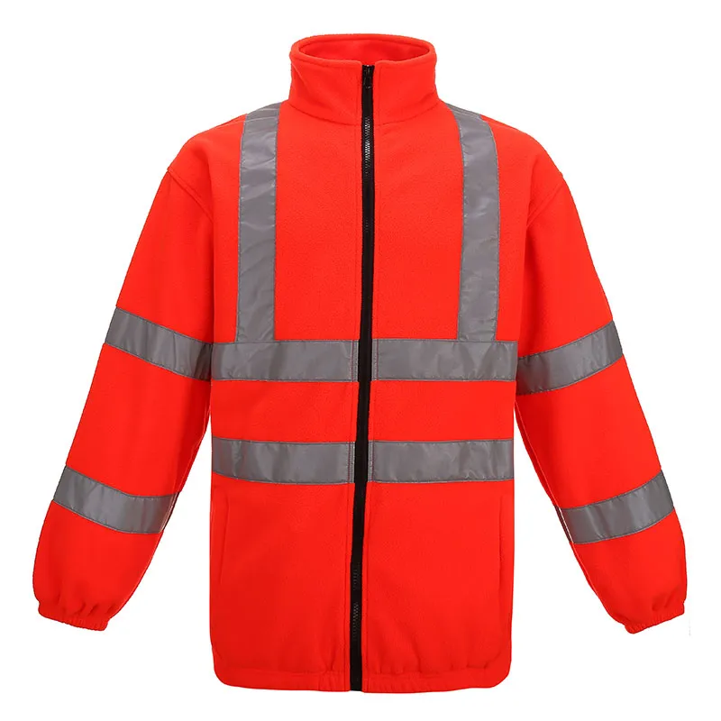 Chaqueta de alta visibilidad roja fluorescente con cremallera — WW-1131