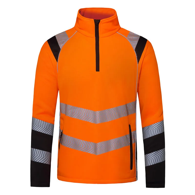 Chaqueta de alta visibilidad naranja fluorescente con cremallera — WW-1133