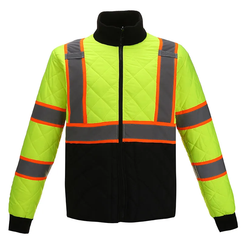 Two-Tone Quilted Winter Safety Jacket — workwear reference WW-1151, view 1