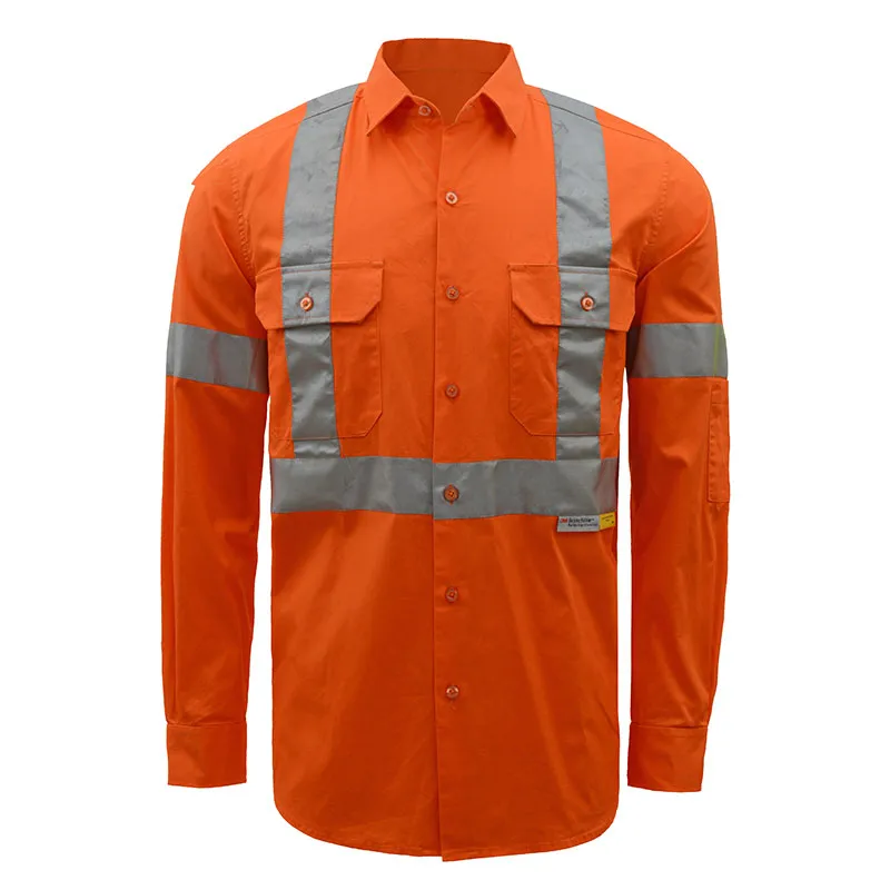 Camisa de trabajo reflectante de alta visibilidad con ventana para identificación — WW-1170