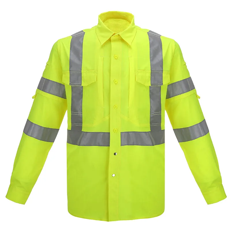 Camisa de trabajo reflectante amarilla de alta visibilidad — WW-1172