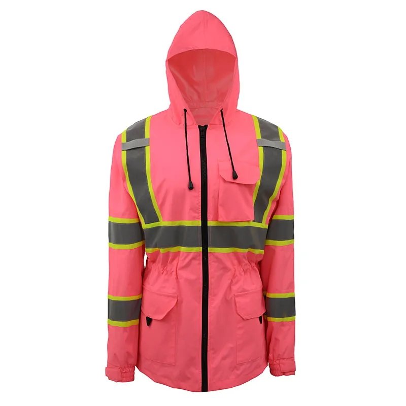 Hi-vis regenjas, roze — workwear reference WW-1183, view 1